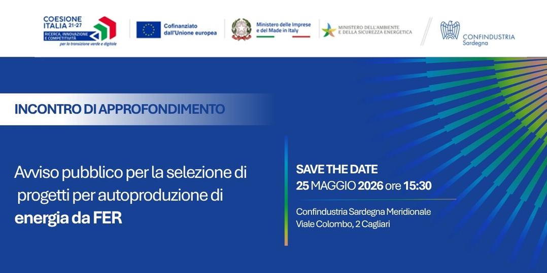 Evento di presentazione | Avviso pubblico finanziamento di progetti per autoproduzione di energia 
